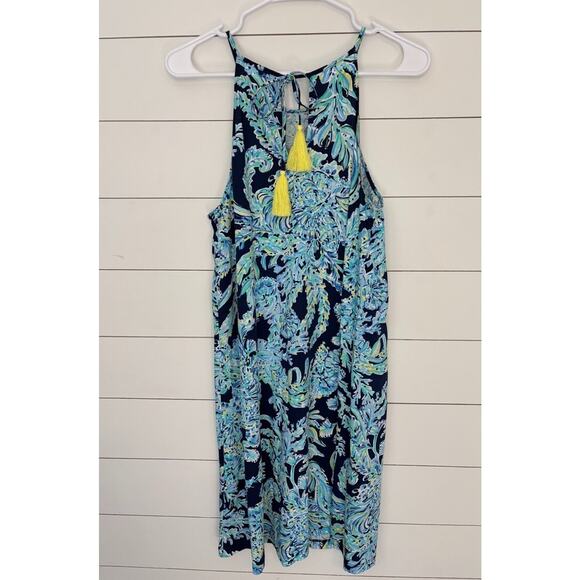 Lilly Pulitzer Dress Small Navy High Tide Scuba Doo Margot Swing Resort Beach - Picture 7 of 8